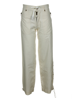 teddy smith pantalons fille de couleur ecru