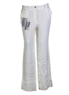 my way pantalons femme de couleur blanc casse