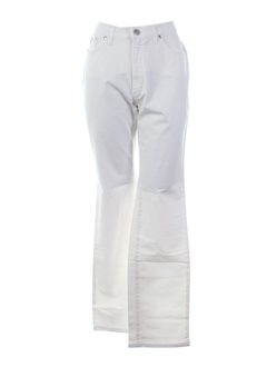 trussardi jeans pantalons femme de couleur blanc casse