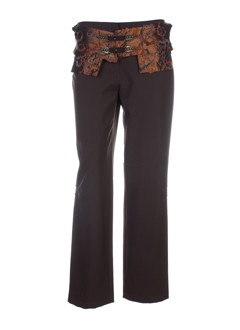 my way pantalons femme de couleur marron