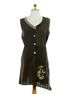 be the queen tuniques femme de couleur marron multicolore
