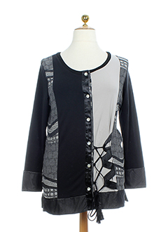 be the queen gilets femme de couleur noir multicolore