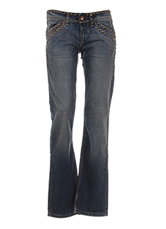 w les femmes jeans femme de couleur bleu