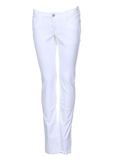 teddy smith pantalons fille de couleur blanc