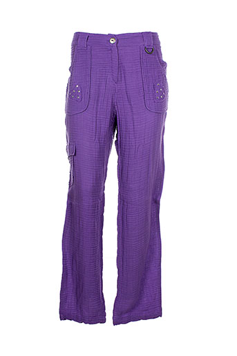 bleu d'azur pantalons femme de couleur violet