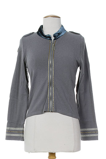 azuleros gilets femme de couleur gris