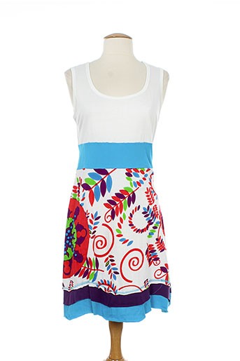 coton du monde robes femme de couleur bleu
