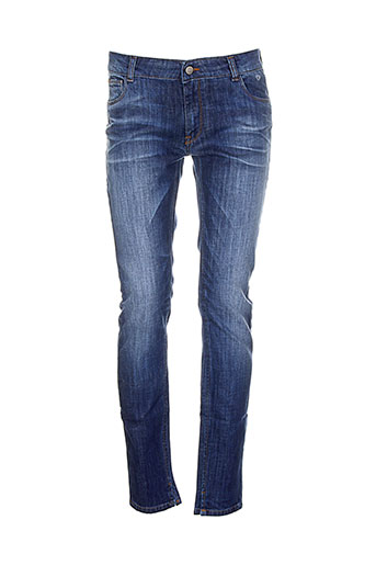 manila grace jeans femme de couleur bleu