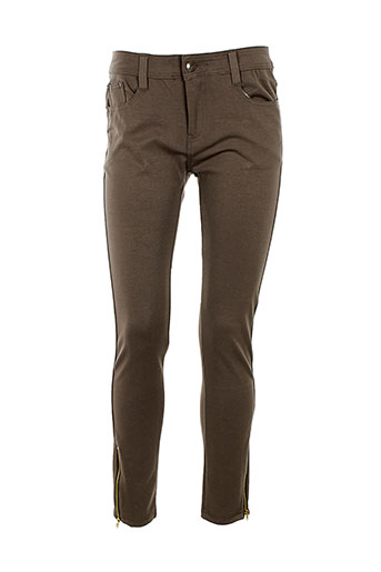 bs jeans pantalons femme de couleur marron
