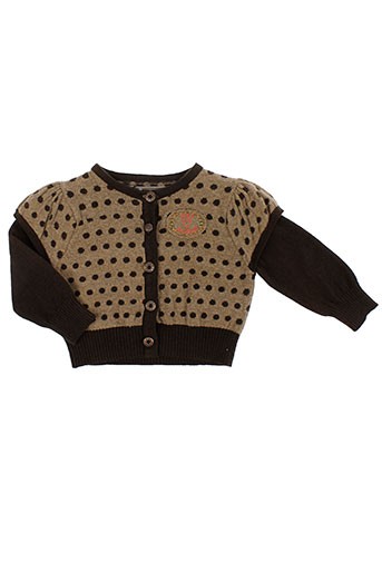 jean bourget gilets fille de couleur marron