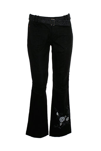 double one peace pantalons femme de couleur noir