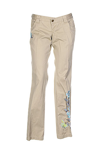 friponne pantalons femme de couleur beige