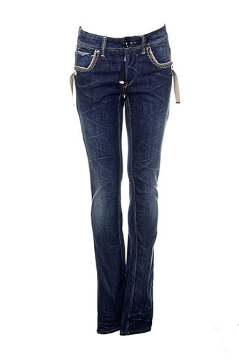 high jeans femme de couleur bleu