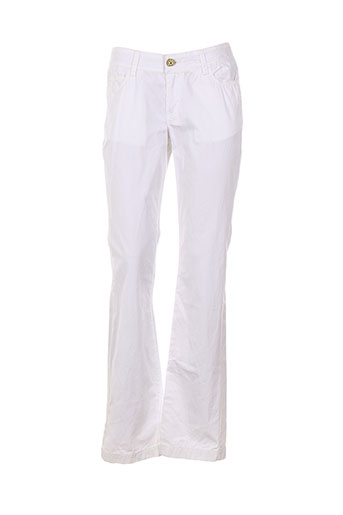 teddy smith pantalons femme de couleur blanc