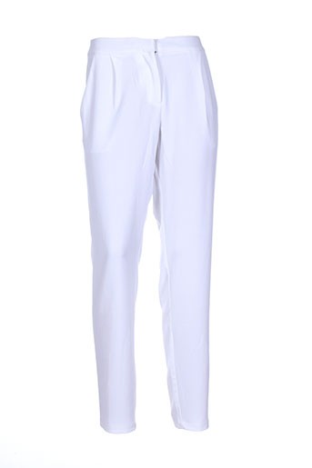 ichi pantalons femme de couleur blanc