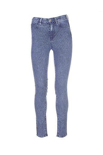 guess pantalons femme de couleur bleu