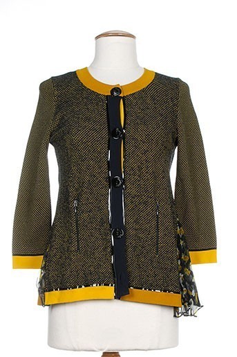 tricot chic gilets femme de couleur jaune