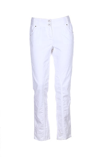 double one peace pantalons femme de couleur blanc