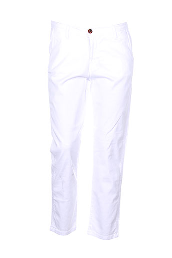 teddy smith pantalons femme de couleur blanc