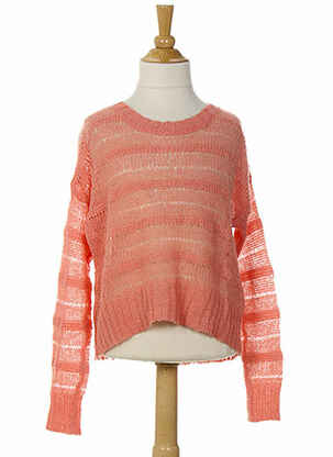 Pull col rond rose BENETTON pour fille