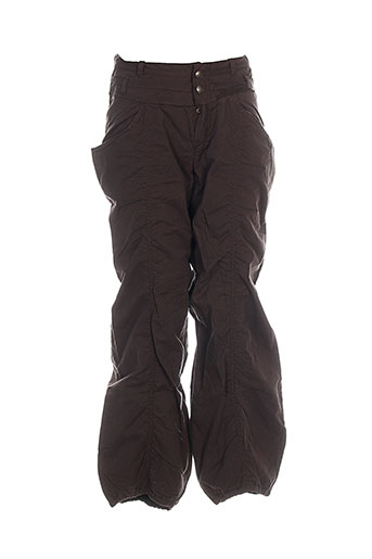 jean bourget pantalons fille de couleur marron