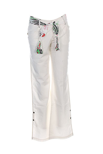 jean bourget pantalons fille de couleur blanc