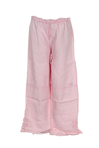 contre vents et marees pantalons fille de couleur rose