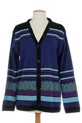 luisa ferri gilets femme de couleur bleu