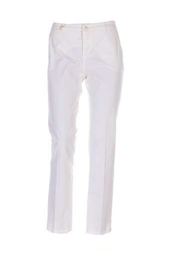 maxmara pantalons femme de couleur blanc