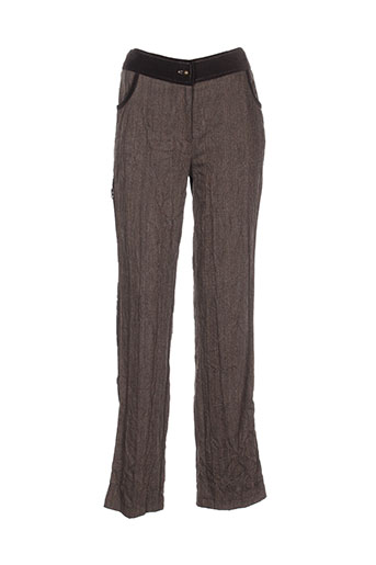 my way pantalons femme de couleur marron