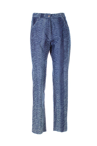 jean gabriel pantalons femme de couleur bleu