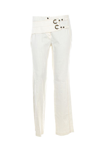 my way pantalons femme de couleur blanc