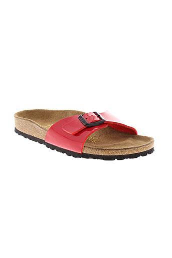 birkenstock mules et sabots femme de couleur rouge