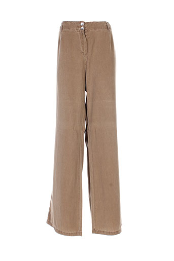 bleu de sym pantalons femme de couleur marron