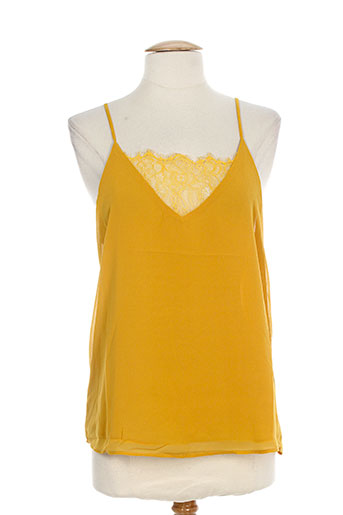 peace and love chemises femme de couleur jaune