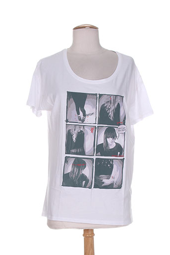 teddy smith t-shirts fille de couleur blanc