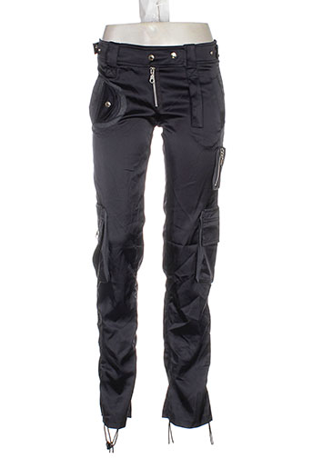 bouton rouge pantalons femme de couleur noir