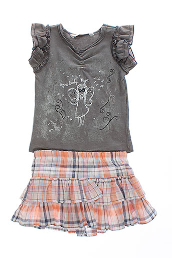 3 et pommes t et shirt et jupe fille de couleur gris (photo) 3 et pommes t et shirt et jupe fille de couleur gris (photo)