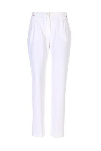 villa bleue pantalons femme de couleur blanc