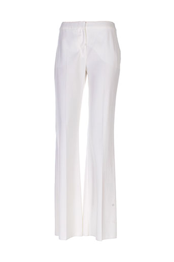 maxmara pantalons femme de couleur blanc