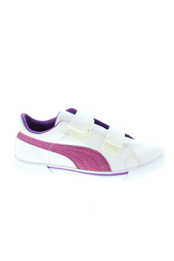 puma baskets fille de couleur blanc