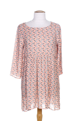 blanc boheme tuniques femme de couleur orange