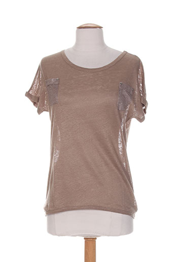 blanc boheme t-shirts femme de couleur marron
