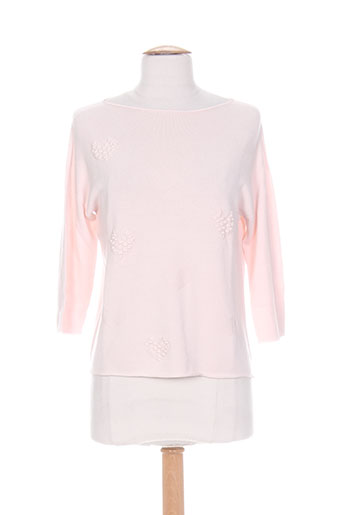 blanc boheme pulls femme de couleur rose