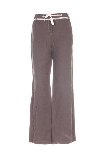 bleu de sym pantalons femme de couleur marron