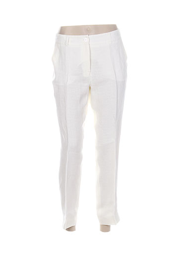 maxmara pantalons femme de couleur blanc