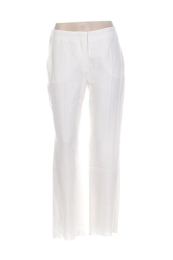 maxmara pantalons femme de couleur blanc