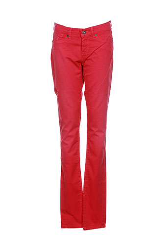 pepe jeans pantalons fille de couleur rouge