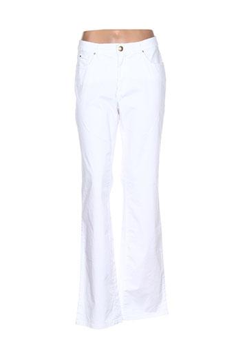 trussardi jeans pantalons femme de couleur blanc