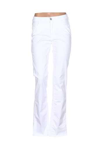 trussardi jeans pantalons femme de couleur blanc